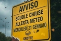 Maltempo: anche per domani, mercoledì 21 gennaio, scuole chiuse e misure di sicurezza per l'allerta meteo