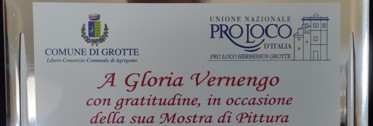 All'artista Gloria Vernengo  stata conferita una targa come segno di gratitudine