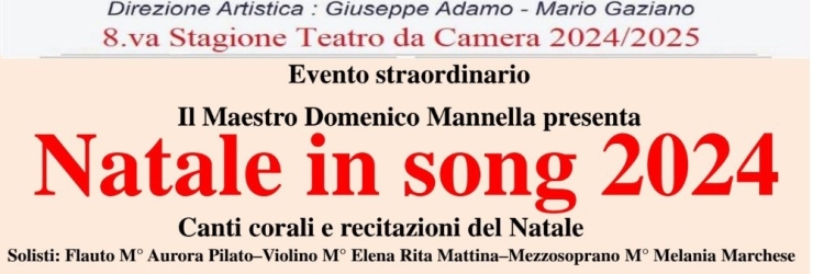 "Natale in song 2024" con il M Domenico Mannella, al Circolo Empedocleo