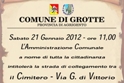 Cerimonia di intitolazione di una via di Grotte all'avv. Francesco Pillitteri.