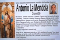  tornato alla casa del Padre il sig. Antonio La Mendola