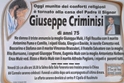  tornato alla casa del Padre il sig. Giuseppe Criminisi