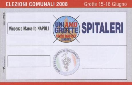 Elezioni Amministrative 2008 - Grotte - Vota Rita SPITALERI (Messaggio politico elettorale. Committente: il Candidato)